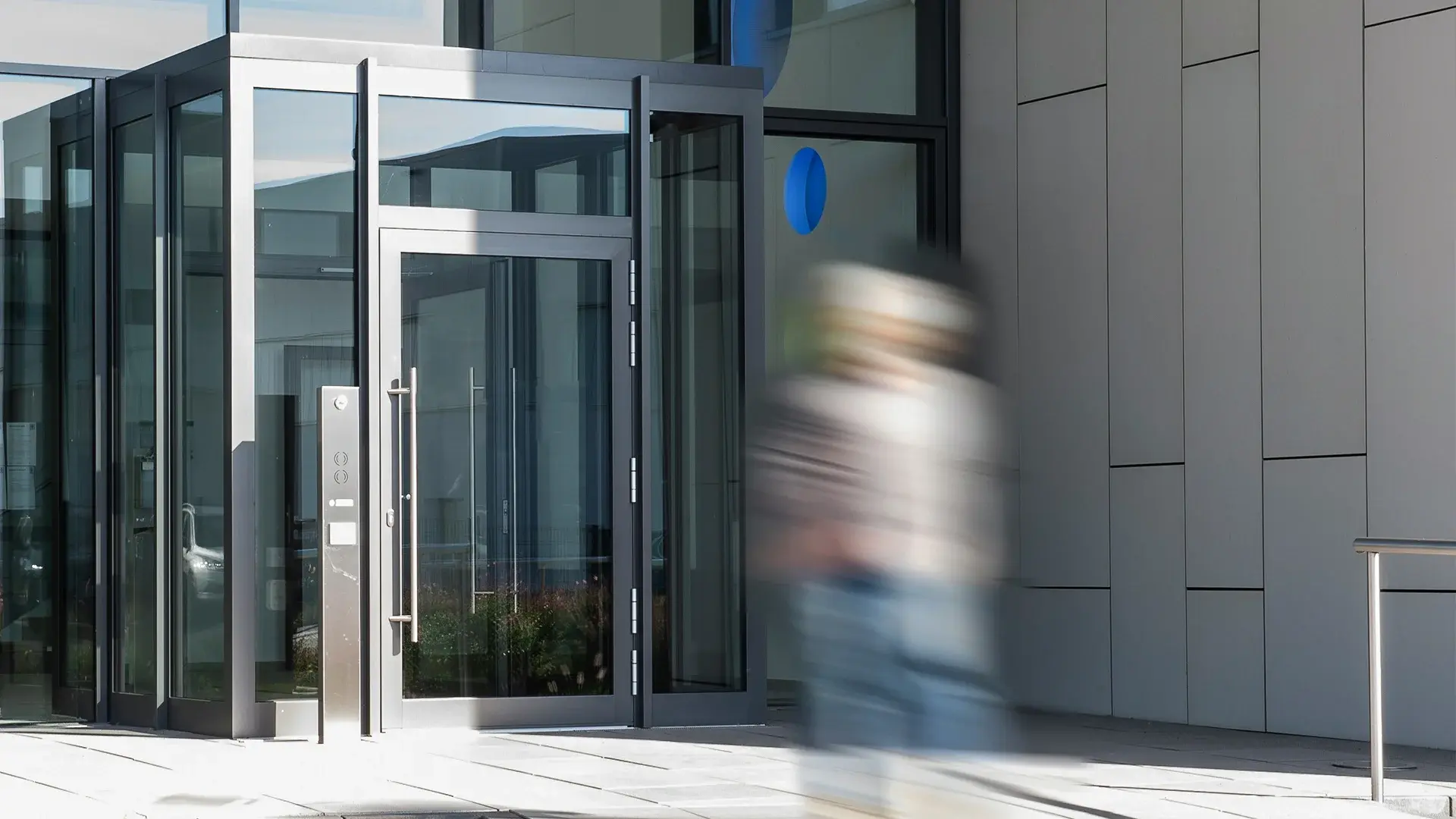 Person enters the company headquarters of Albrecht Zwick GmbH