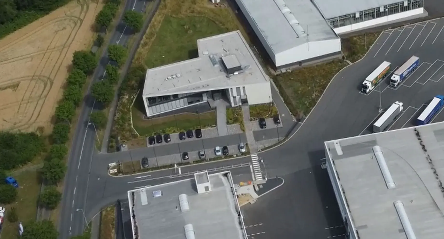 Drone image of the company premises of Albrecht Zwick GmbH